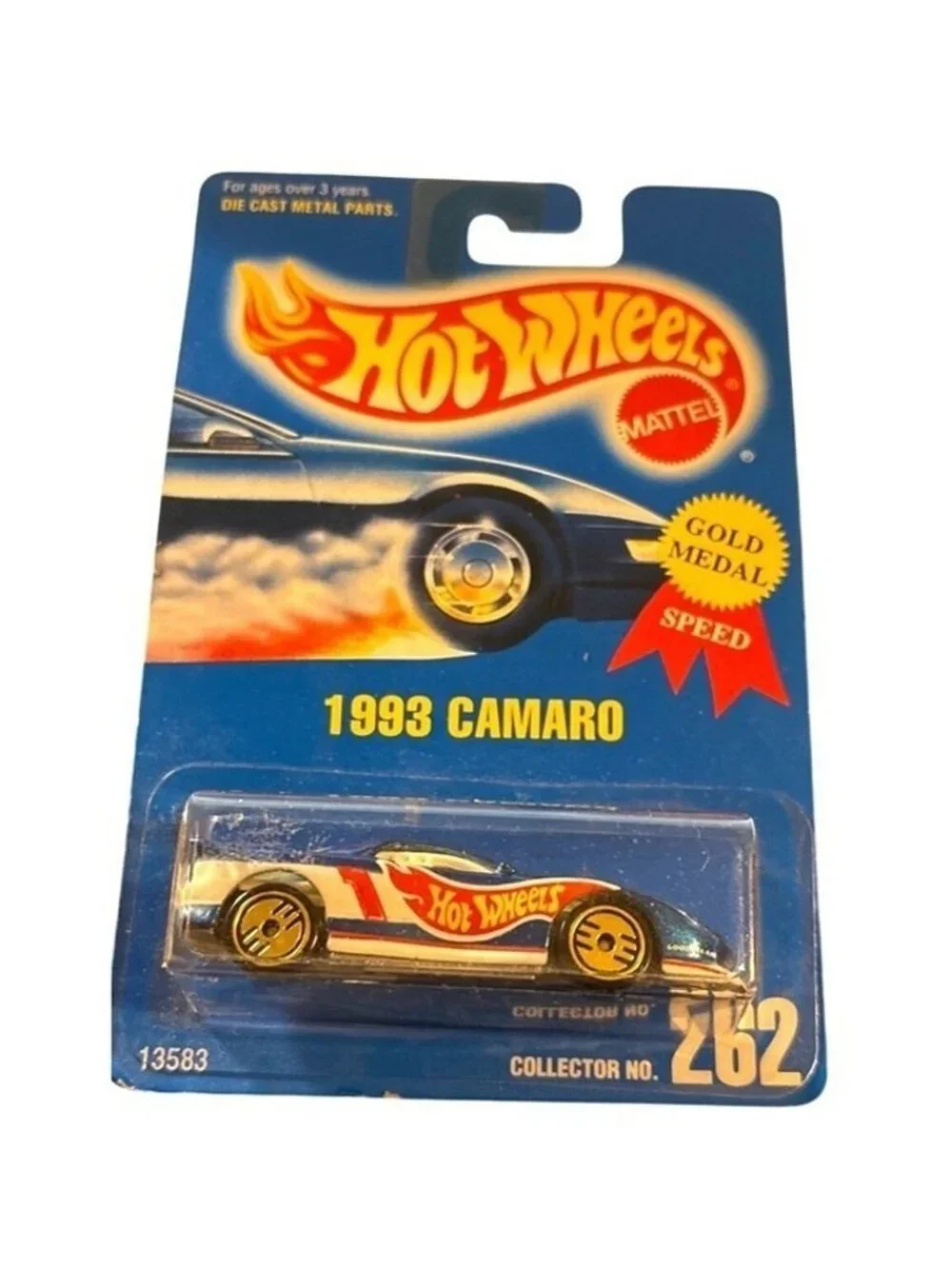 Vintage Die Cast Hot Wheels 1993 Camaro Collector 262 Car Gold Metal Speed 1991